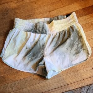 DSG White, Green, Yellow Tie Dye Athletic Shorts Lightweight Moisture-Wicking